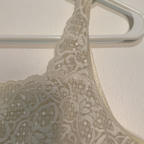 Vintage Y2K Off-White Lace Cami Top Bridal Festival Coquette Lingerie - Picture 2 of 7